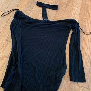 Black long sleeve with neck piece chocker